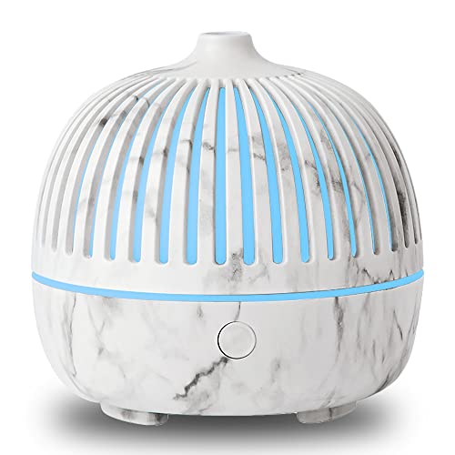 Small Essential Oil Diffusers, Aroma Diffuser For Essential Oils，Mini Diffusers Ultrasonic Humidifier 180Ml White Marble 2 Mist Modes 7 Colors Auto-Off Usb Cord Fragrance Diffuser For Home Room Office #TOP15
