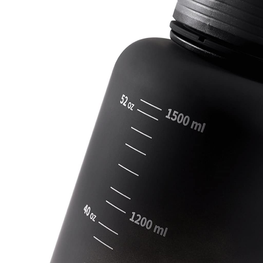 Draussen Wasserflasche mit Strohmaterial-Kapazität Wasserkrüge mit Zeitmarker & Sieb, BPA Kostenlose breite Mundwasserflasche Auslaufsicher (Color : Blue, Größe : Straw)