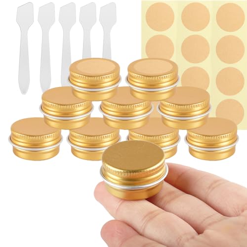 PQPAUTY Lot de 30 pots en aluminium 5ml – bocaux en aluminium ronde or D26mm x H15mm avec couvercle – boite aluminium cosmétique pour bougies, DIY, rangement, voyage