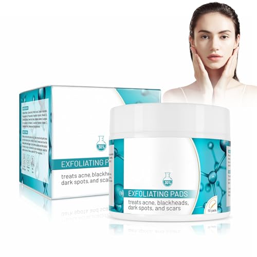 Rostblant Ácido glicólico peeling almohadillas, 50 piezas de cara almohadillas, acné y reduce las líneas finas, peeling cara almohadillas para la piel peeling y limpieza profunda