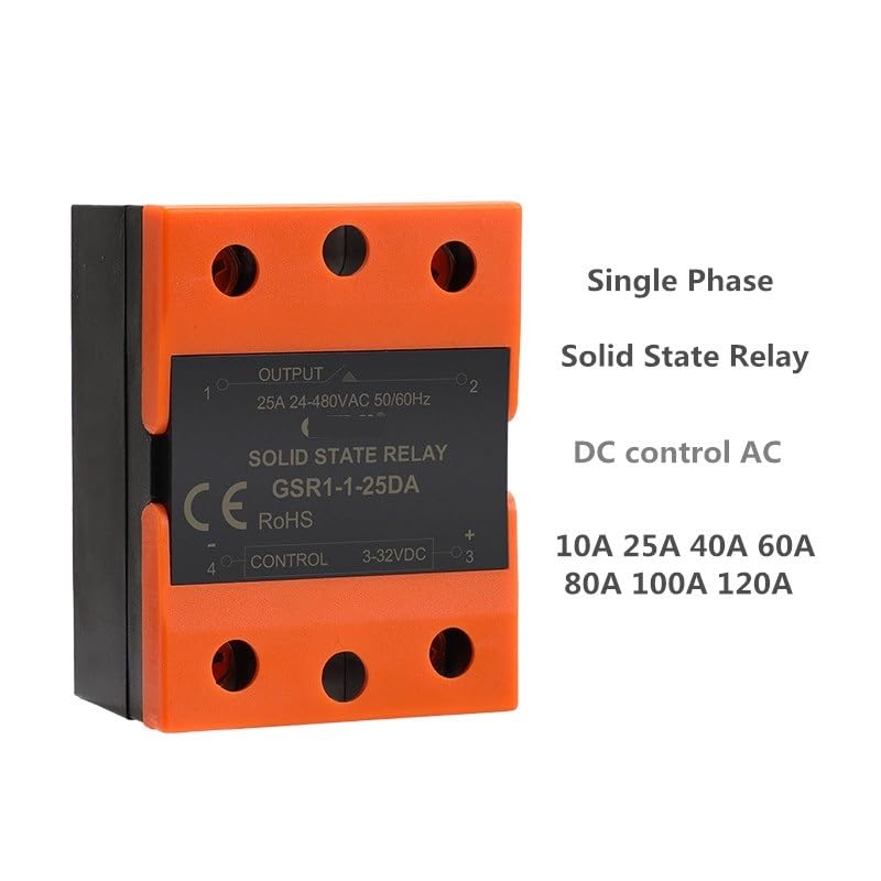 Solid State Relay DC to AC DC to DC AC to AC 10A 25A 40A 60A 80A 100A 120A Without Cover GSR1-1 1Pcs(DC to DC,120A)
