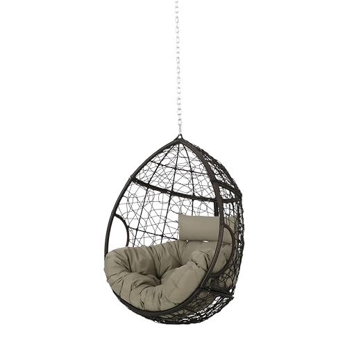 Image of Outdoor Swing for Balcony, Garden Single Seater Without Stand | Patio Hammock Jhula for Adults | Weather Resistant Wicker Hanging Egg Swing Chair