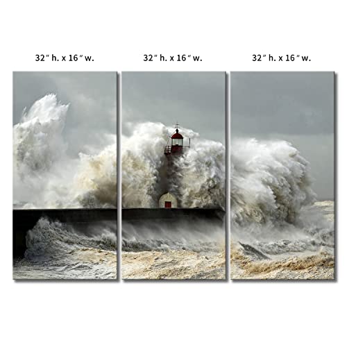 Lighthouse In The Waves Of The Sea Wall Art Painting The Picture Print On Canvas Seascape Pictures For Home Decor Decoration Gift #TOP6