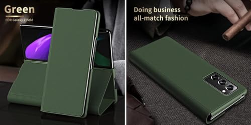 Image of WHITBULL Business Style Leather Case with High Protection Scratch-Resistant Protective Cover for Samsung Galaxy Z Fold 7 5G Green