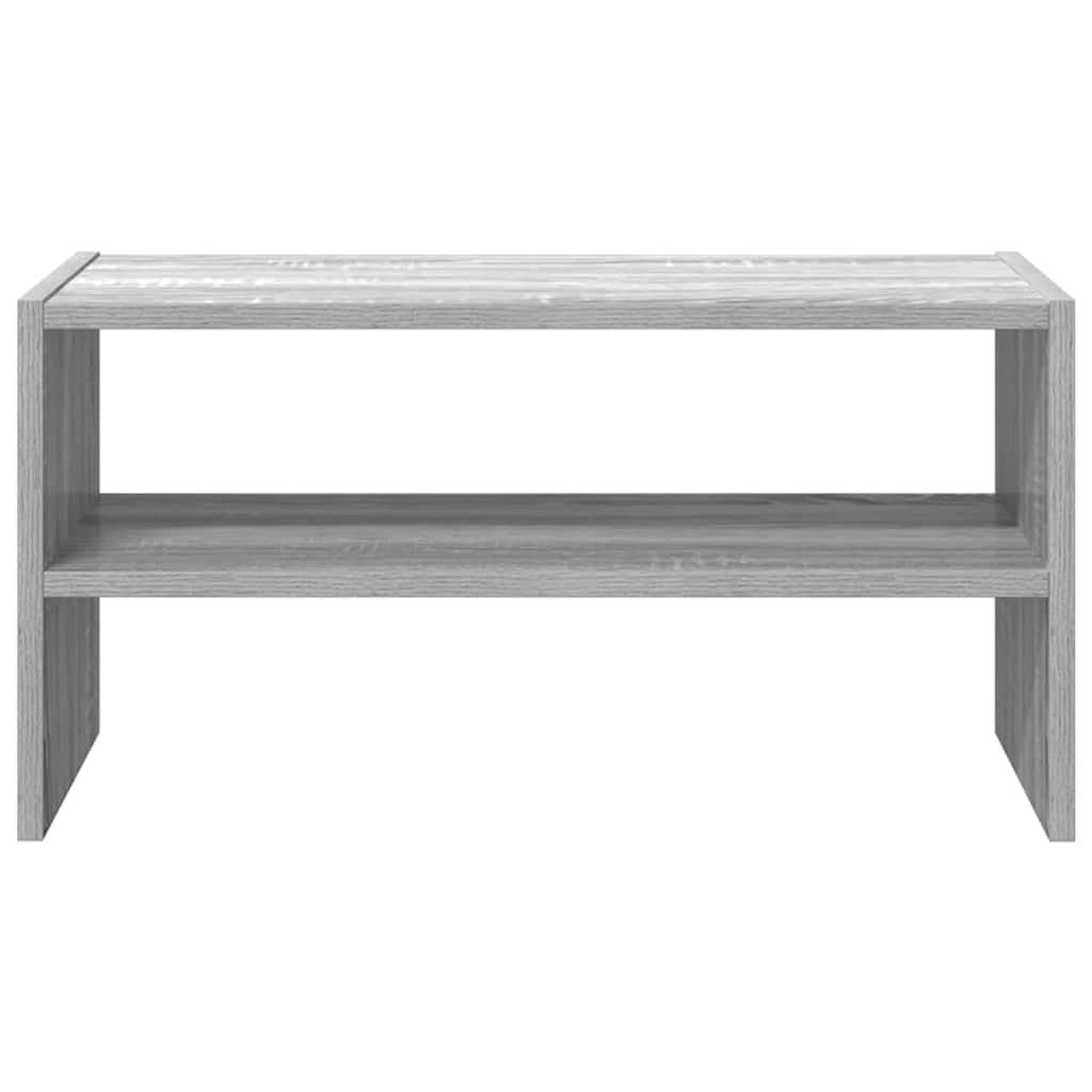Schuhregal stapelbar Grau Sonoma aus Holzwerkstoff 60 x 30 x 30,5 cm, Schuhschrank Schuhablage für Flur Diele Eingang, platzsparende Ordnung und Stauraum