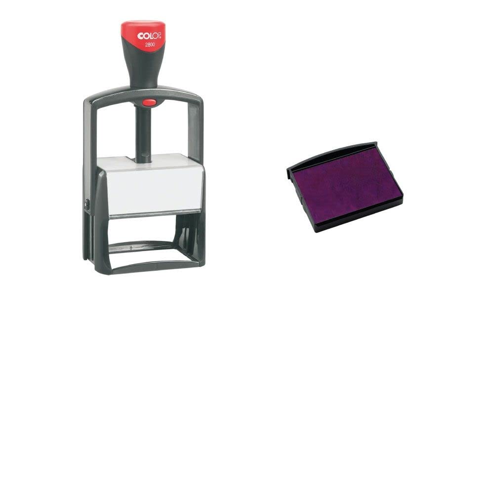 Colop Classic Line 2800 Stempelkissen, personalisierbar, 8 Zeilen, 68 x 49 mm, für Adresse und soziale Zwecke, Violett