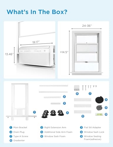 Midea 10,000 BTU U Shaped Smart Inverter Window Air Conditioner - Cools 450 Sq Ft, Ultra Quiet with Open Window Flexibility - Alexa/Google Assistant Compatible - 35% Energy Savings, Remote (Updated) - Image 3
