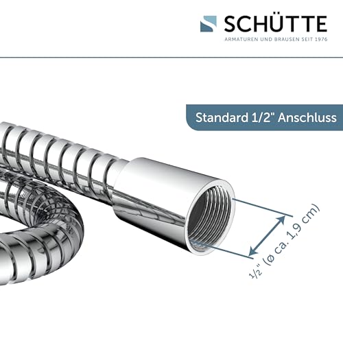 SCHÜTTE Brauseschlauch 80 cm, Duschschlauch, Schlauch für Badezimmer,Edelstahl, Chrom