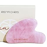 Rena Chris Rose Quartz Gua Sha, Natural Jade Facial Tools for SPA Acupuncture, Pink Stone for Body Face Neck and Eye, Skin Care Gift for Woman