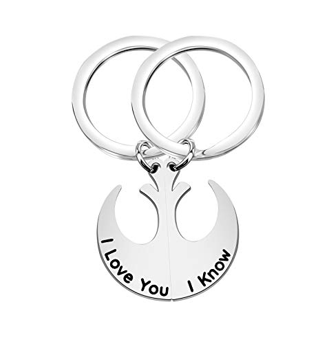 FOTAP I love you I Know set of two Keychains Couples gift set Han and Leia Keychains Gift Valentines Gift
