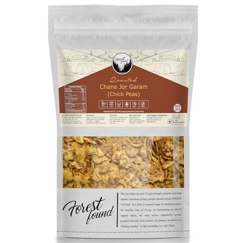 Image of Forest Found Black Chana Jor Garam | Vacuum Roasted Gluten Free & Low Fat Healthy Snacks | No Salt No Masala Diet Namkeen Vegan Protein Roasted Bengal Gram - 900g (Pack of 1)