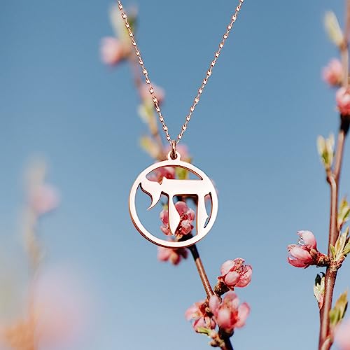Jewish Chai Necklace Hebrew Chai Symbol Pendant Necklace Bar Mitzvah Bat Mitzvah Gift4