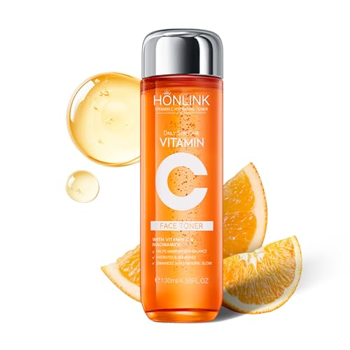 Vitamin C Face Toner 130ml HONLINK 5X Vitamin C Complex with Niacinamide & Hyaluronic Acid Hydrating & Balancing Toner for Daily Skincare Valentines Day Gift for Her