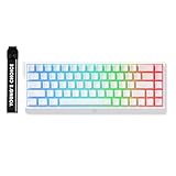 Ace 68 HE Magnetic Switch Gaming Keyboard, 68 Keys Compact Layout, 8K Polling Rate, Actuation Point Adjustable, Rapid Trigger Mode, RGB Lighting (White Topographic, Uranus Magnetic Switch eSports)