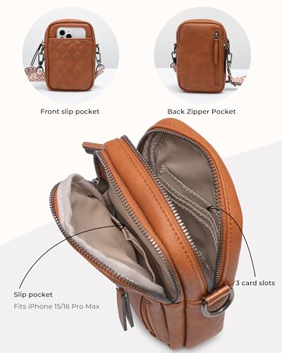Image of Alldaily Small Crossbody Bag for Women Vegan Leather Phone Purse with Card Slots