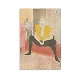 Poster sur toile représentant le peintre Henri de Toulouse Lautrec   Clown assis   Décoration murale d'intérieur moderne   50 x 75 cm