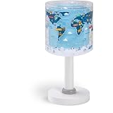 Dalber Kinder Tischlampe Nachttischlampe Nachtlicht Kids World Weltkarte Planet Erde, 40671, G4-4W LED - Glühbirne enthalten, Blau