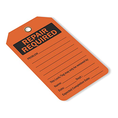 Etiquetas de reparación para maquinaria SmartSign 3.25 x 6 pulgadas en pack