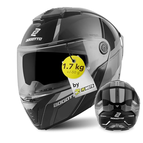Bogotto Ezion Klapphelm, schwarz matt/grau, L