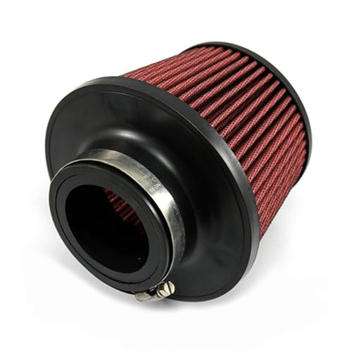 Filtro de aire cónico for coche, color rojo, de 76 mm (3,0 pulgadas): filtro de admisión de aire frío de alto rendimiento for la mayoría de los vehículos.