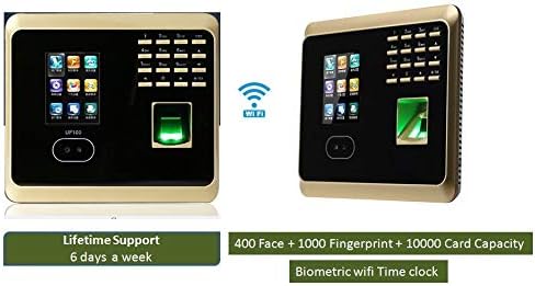 UF100 Face Fingerprint Card Multibiometric WiFi Cloud with & Live Support Time Attendance Device for Small Business- Same Day/Next Day Shipping from USA