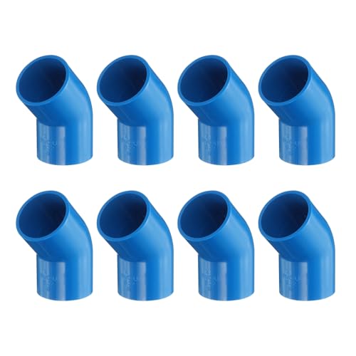 QUARKZMAN 8 piezas de accesorios de tubería en codo a 45 grados de 1, grado de construcción para muebles, adaptador de esquina de PVC en codo de 2 vías a 45 grados, muebles, azul