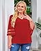 LookbookStore Red Valentine's Day Tops Trendy Bell Sleeve Blouse Dressy Casual Summer Love Women's Shirt Size M 8-10