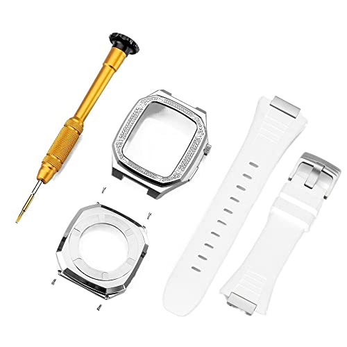 Kit de modification luxe pour iWatch avec bracelet diamant en acier inoxydable de 45mm