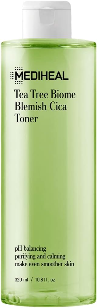 MEDIHEAL Tea Tree Biome Blemish CICA Toner 10.8oz 320ml | Face Toner for Acne, Breakout, Soothing, Mild Exfoliation, Gets Rid of Dull Skin, Irritation