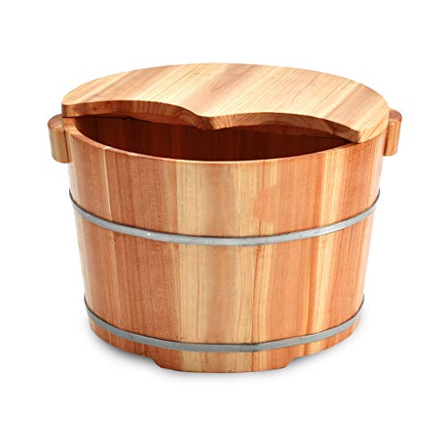 Spa de pies de madera robusto con tapa 26 cm miniatura 1