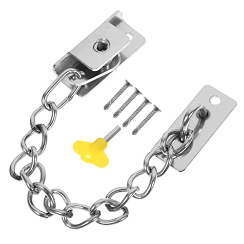 HOMSFOU Door Lock Safety Window Locks Stainless Steel Door Chain Lock Professional for Hotels Dorms Apartments Privacy