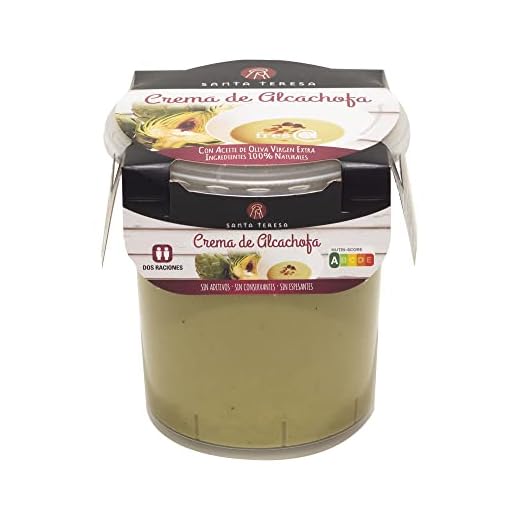Santa Teresa - Crema de Alcachofa- Elaborada Con Ingredientes Naturales, Sin Conservantes Ni Aditivos - Envase Apto Para Microondas, Calentar Y Listo. 400ml