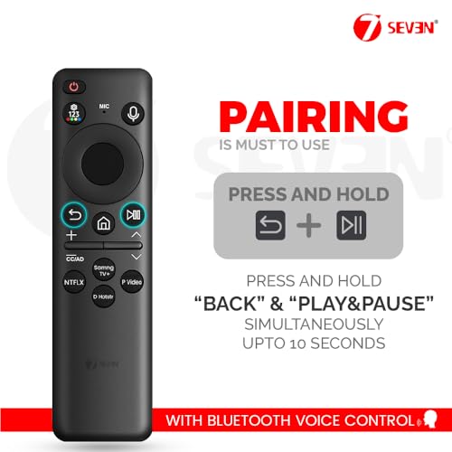 Image of 7SEVEN BN59-01432A Compatible with Samsung Tv Remote with Solar Cell Charge Inbuilt Battery Suitable for Samsung Neo QLED 8K HDR Smart Television, Bluetooth Voice Command - Pairing Must!