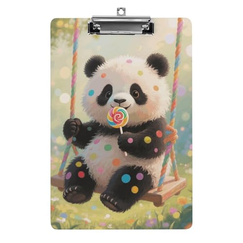 Porte-bloc A4 acrylique décoratif planche à pince panda pour enseignant