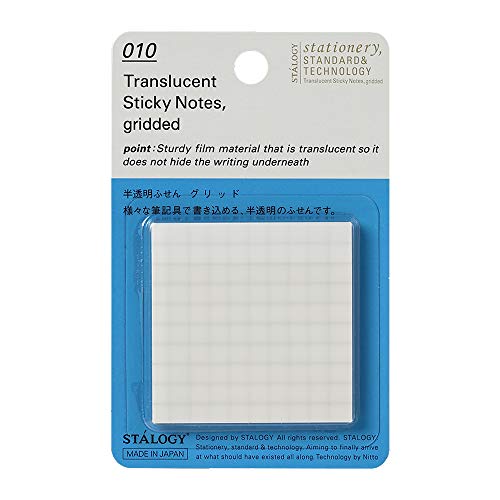 Notes autocollantes Stalogy S3-N grille fine translucide