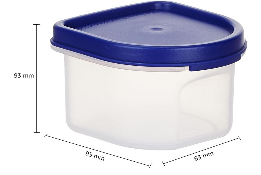Image of Amazon Brand - Solimo Modular Plastic Storage Containers with Lid, 250ml Blue