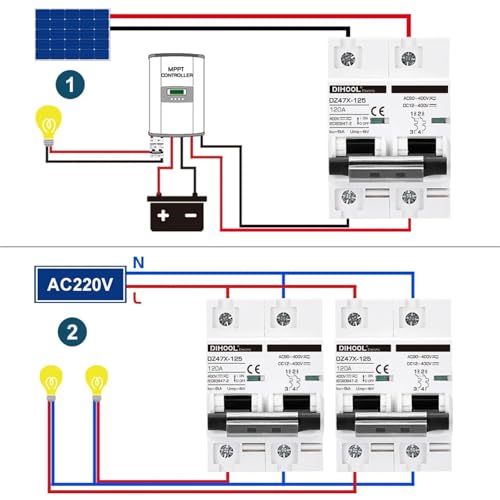 Disjoncteur CC CA 400V 100A magnétothermique pour tableau électrique - 2