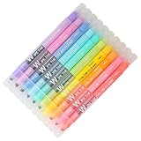 Veemoon 10stücke Doppelseitige Radierbare Textmarker Farbige Filzstifte Mit Leuchtspitze Für Notizen Zeichenstifte Für Schule Und Büro