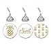 Andaz Press Birthday Chocolate Drop Labels Trio, Fits Hershey's Kisses Party Favors, Gold Pineapples, 216-Pack