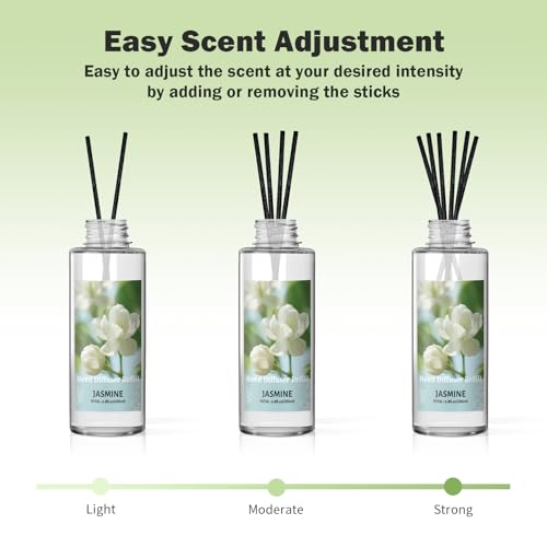 SCENTORINI Reed Diffuser Oil Refill, Jasmine Diffuser Oil 6.76 Fl Oz, Natural Scented Essential Oil Refill Long Lasting Summer Home Fragrance for Room Spa Aromatherapy Bathroom Home Decor — view 4