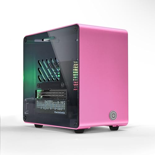 ElectroCookie Mini boîtier tour en aluminium avec ventilateur de refroidissement et lumière ambiante à changement de couleur (rose)