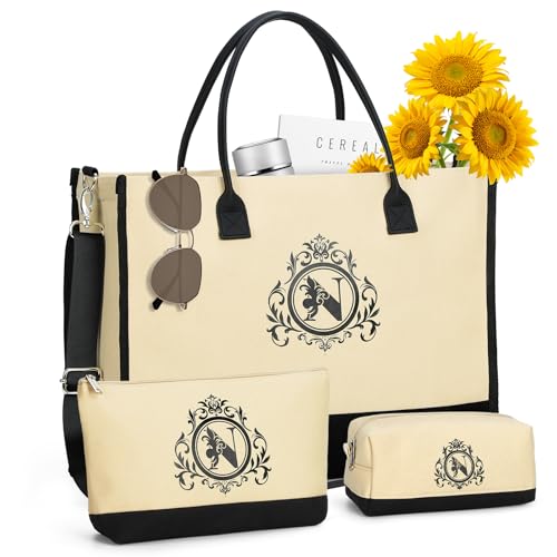 Lekespring Jute Einkaufstasche 3 set mit Geschenkbox, Shopper Tasche...