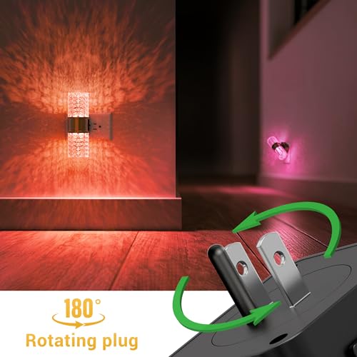 Image of L LOHAS LED Night Light, Night Lights Plug into Wall, 2 Pack 10-Color RGB Change Nightlights,10 /50 /100LM Adjustable Automatic Nightlights Plug in with Dusk to Dawn Sensor for Room Bathroom Hallway