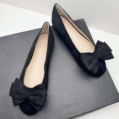 Hee grand Fashion Bowknot Flats for Women Cute Round Toe Slip On Ballet Flats Comfortable Work Shoes Dress Shoes2