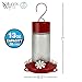 Nature's Way Hanging Glass Hummingbird Feeder for Outdoor Décor, 13 Ounce Capacity Nectar Feeder, Ant Moat, 4 Easy to Clean Flexible Ports, Red