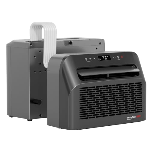 FOGATTI RV Window Air Conditioner, 6500 BTU Cools up to 120Sq.ft, 4-in-1 U Shaped AC Unit with Remote Control, Suitable For RV and House-workshop, included Window Installation Kits (Silver Grey)