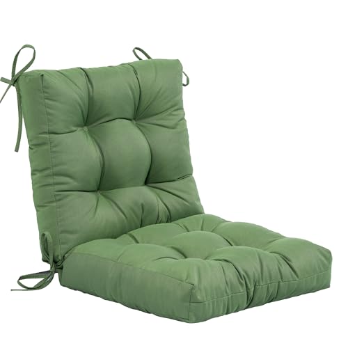 Image of QILLOWAY Outdoor Chair Cushion for Patio Furniture, Waterproof Patio Cushions with Ties, Fade Resistant Replacement Pads for Outdoor Rocking Chairs,Dark Green