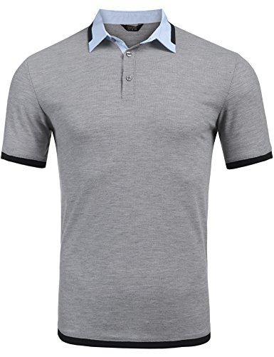 JINIDU Mens Polo Shirt Fashion Slim Fit Short Sleeve T Shirts