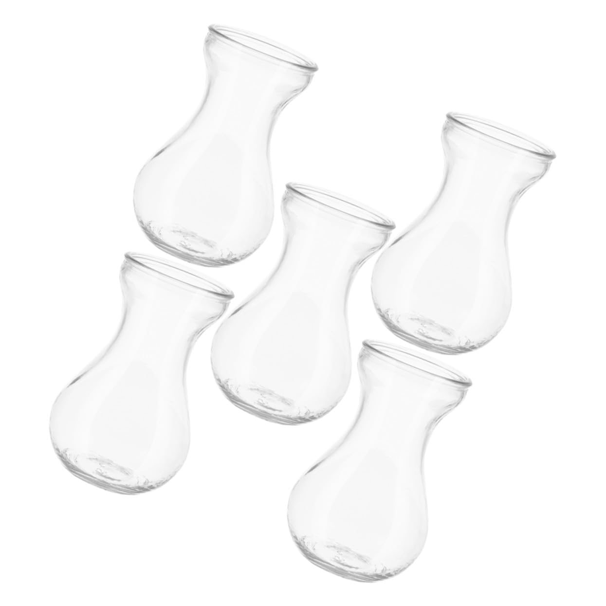 Uonlytech 5 pièces Lot de Vases Verre Transparent pour Propagation Hydroponique Décoratifs et Compacts pour Bureau et Intérieur