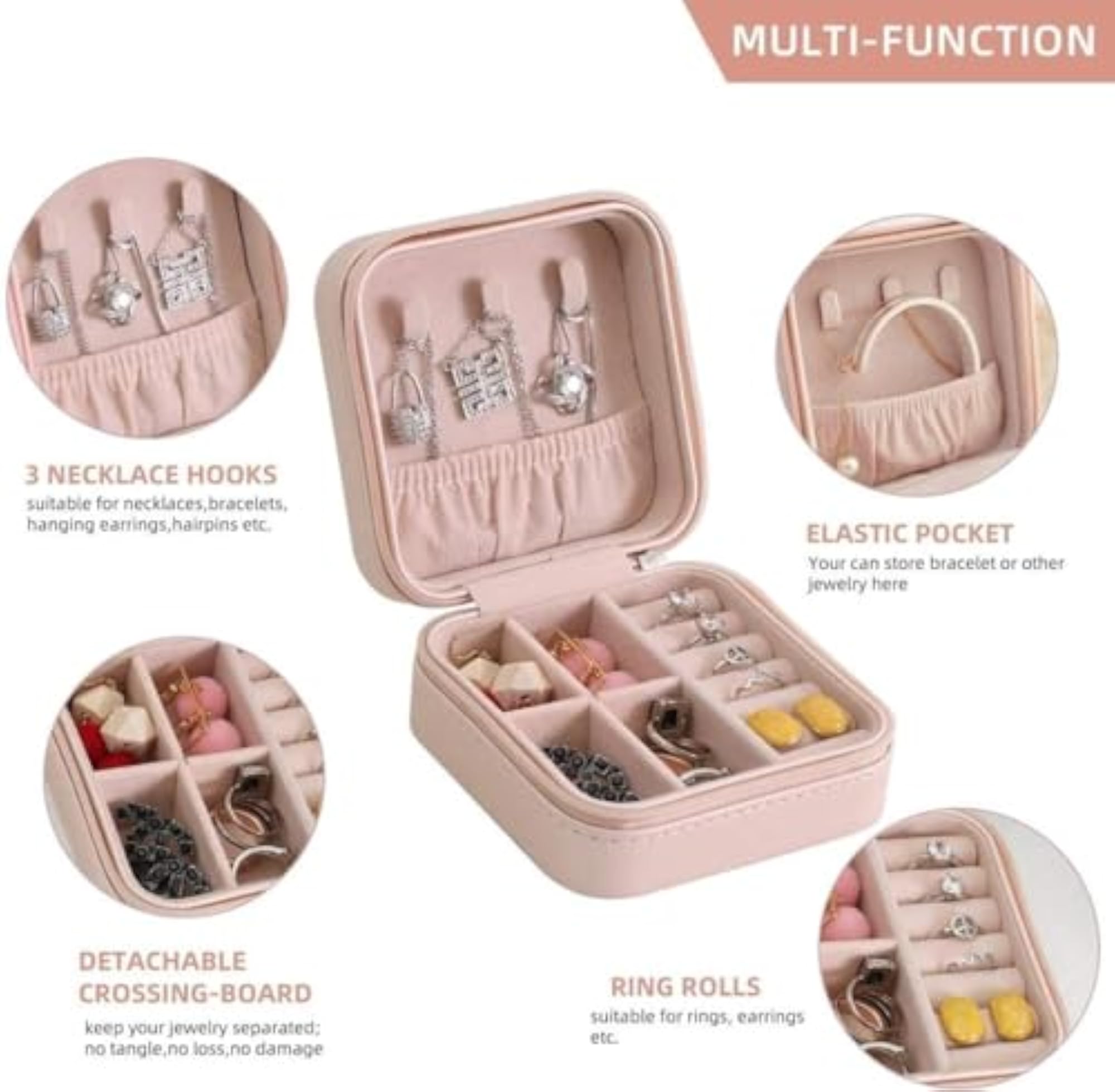 Mini PU Leather Jewelry Travel Box